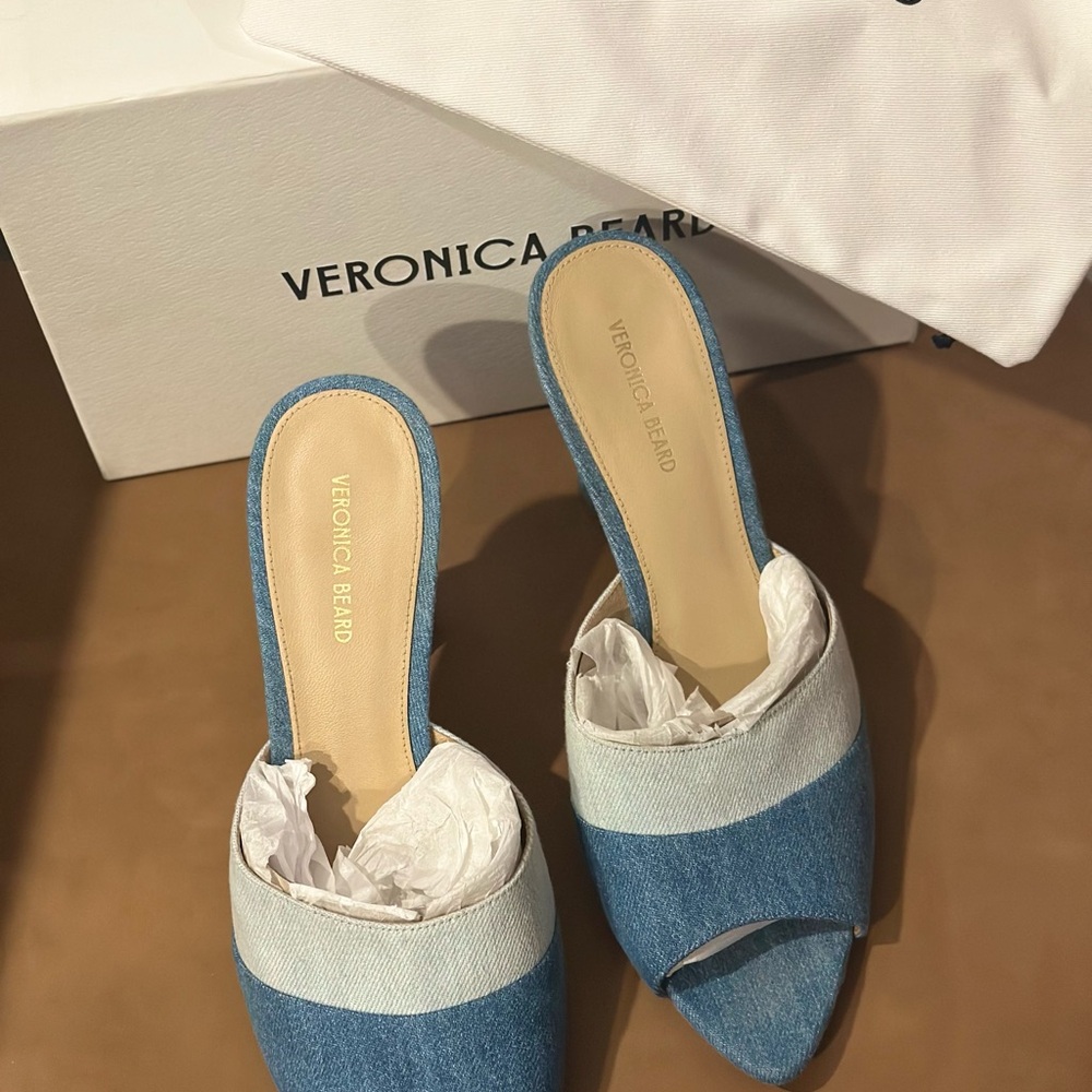 Veronica Beard Blue Mules Stylish Comfort